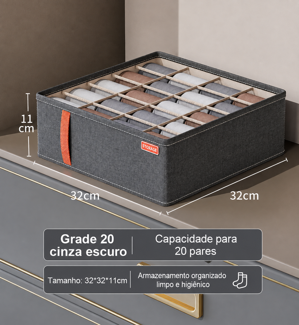 Organizador de Gavetas com Divisórias Inteligentes - Peças Íntimas